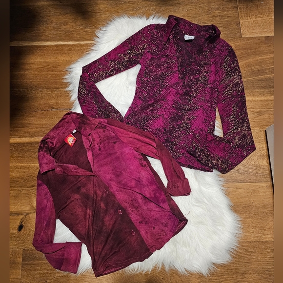 Henne Tops - Vintage Stylish Burgundy Blouses